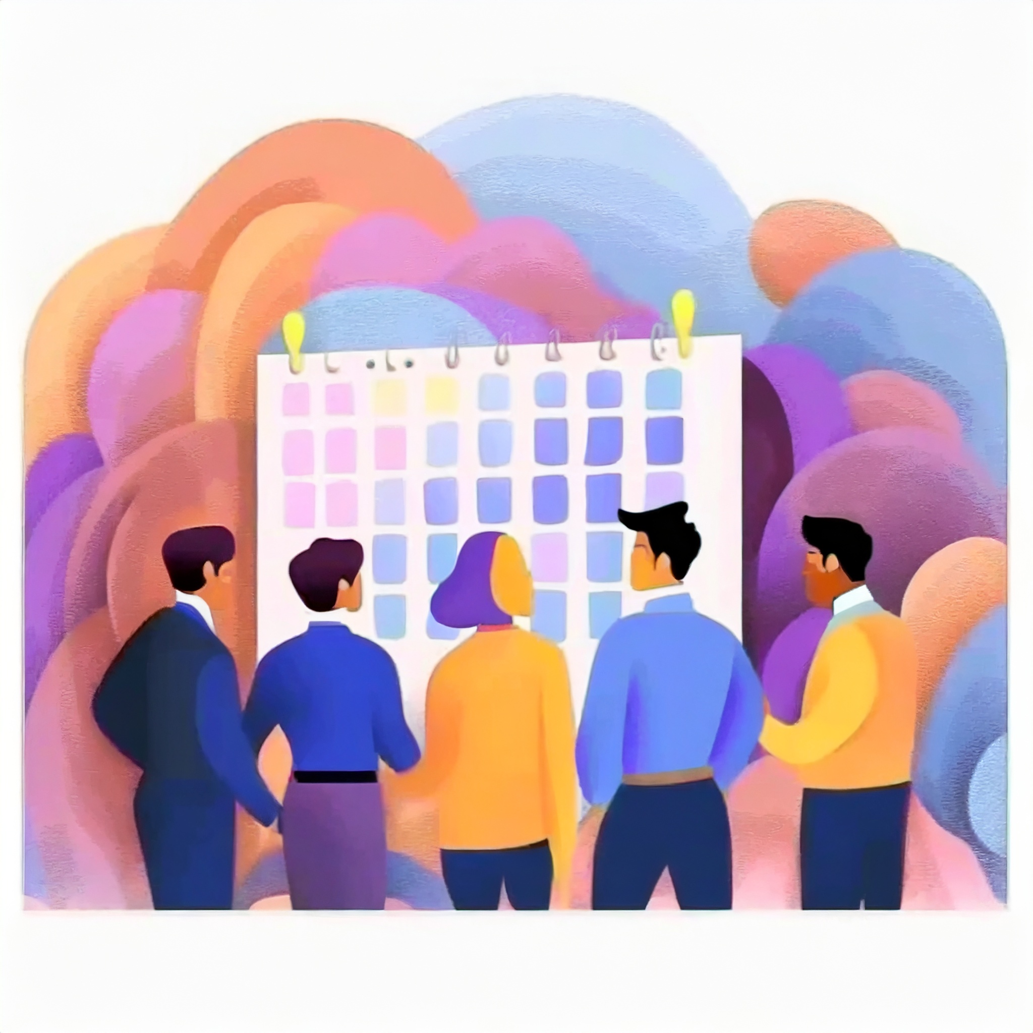 Firefly Group of event organizer planning their next big event with a huge calendar in room-size 161 Firefly Group of event organizer planning their next big event with a huge calendar in room-size 161